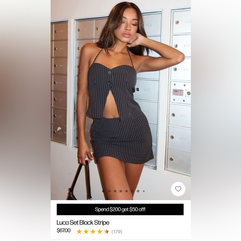 Luca Set Black Stripe Princess Polly